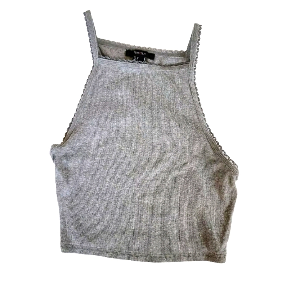 Forever 21 Gray Cropped Camisole Top Size M